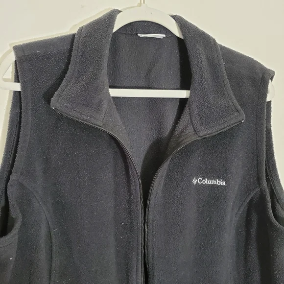 Columbia Fleece Full Zip Vest Charcoal Gray Black Size 2X - Picture 2 of 6